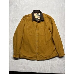 LL Bean Signature Jacket Mens XL R Chamois Camo Quilted Hunting Coat Slim Fit